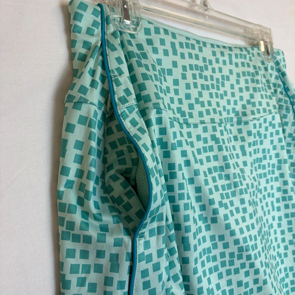 Nike‎ Dri-FIT Women Mint Green Teal Geometric Square Print Tennis Golf Skort M